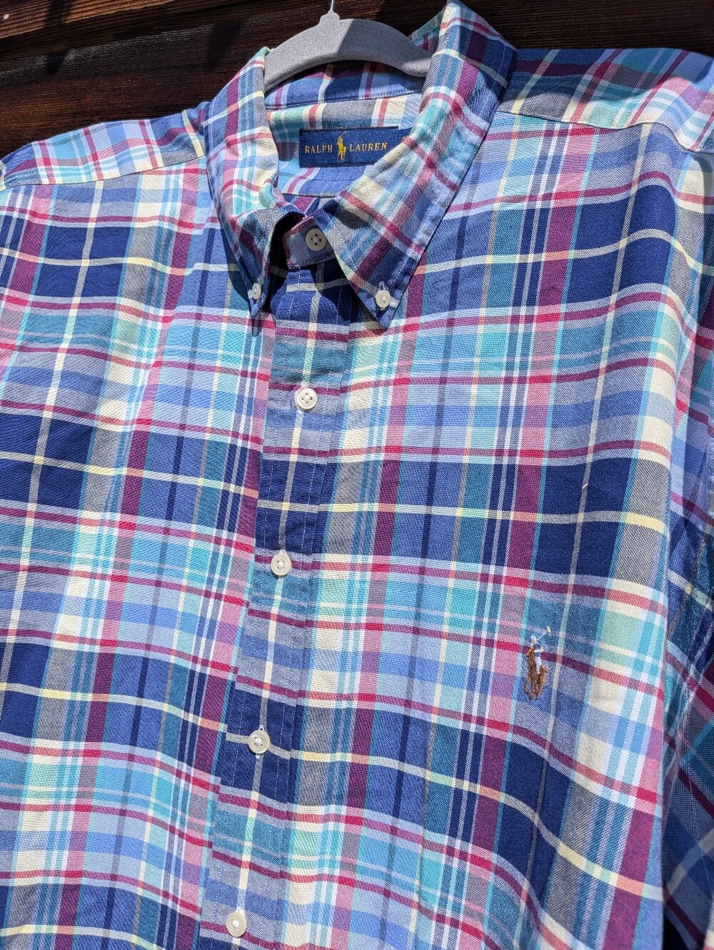 Ralph Lauren vintage Madras Plaid 2XB 3XL Button Down preppy Shirt